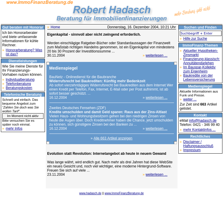 Internetseite 2004